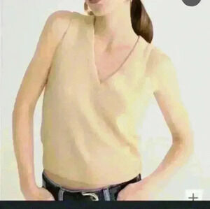Zara sleeveless casual cotton blend day 2 nite waist length trendy knit vest M